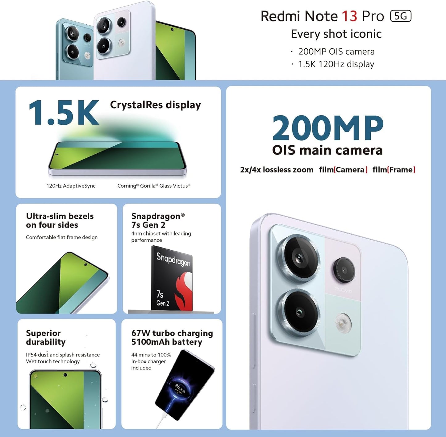 XIAOMI REDMI NOTE13 PRO 5G 12GB-512GB + Redmi Band 8